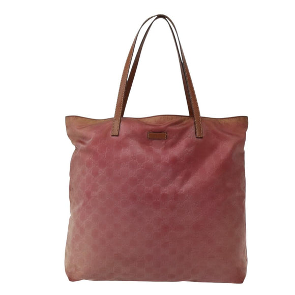 GUCCI GG Canvas Tote Bag Nylon Pink Gold 295252 Auth hk3085