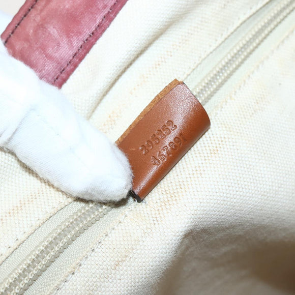 GUCCI GG Canvas Tote Bag Nylon Pink Gold 295252 Auth hk3085