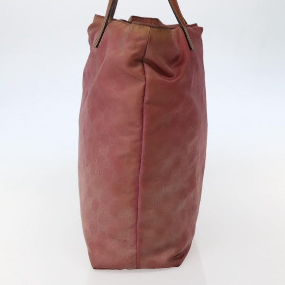 GUCCI GG Canvas Tote Bag Nylon Pink Gold 295252 Auth hk3085