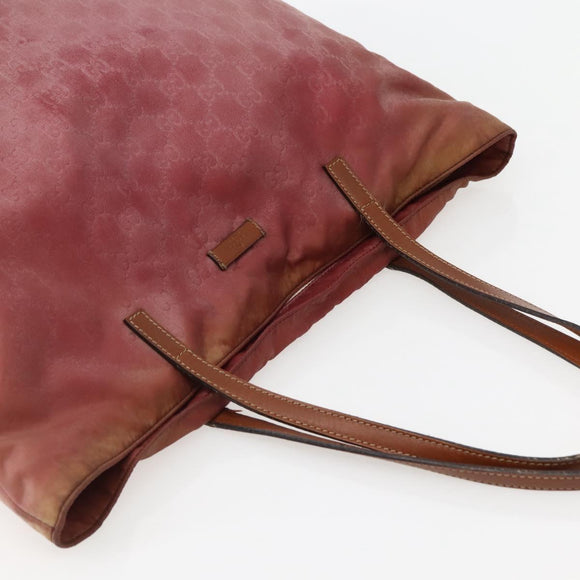 GUCCI GG Canvas Tote Bag Nylon Pink Gold 295252 Auth hk3085
