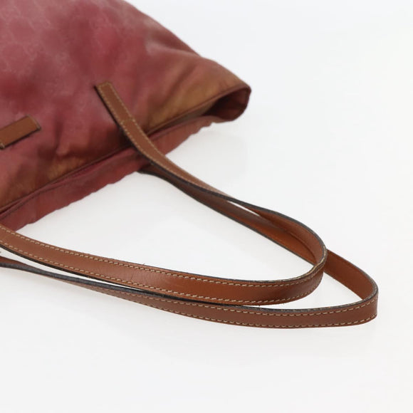 GUCCI GG Canvas Tote Bag Nylon Pink Gold 295252 Auth hk3085