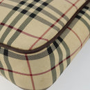 BURBERRY Nova Check Shoulder Bag Canvas Beige Silver Auth hk3087-12
