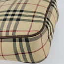 BURBERRY Nova Check Shoulder Bag Canvas Beige Silver Auth hk3087-13