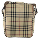 BURBERRY Nova Check Shoulder Bag Canvas Beige Silver Auth hk3087-3