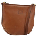 Burberrys Shoulder Bag Leather Brown Gold Auth hk3089-1
