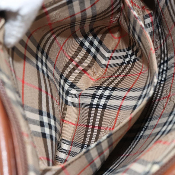 Burberrys Shoulder Bag Leather Brown Gold Auth hk3089