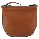 Burberrys Shoulder Bag Leather Brown Gold Auth hk3089-13