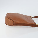Burberrys Shoulder Bag Leather Brown Gold Auth hk3089-3