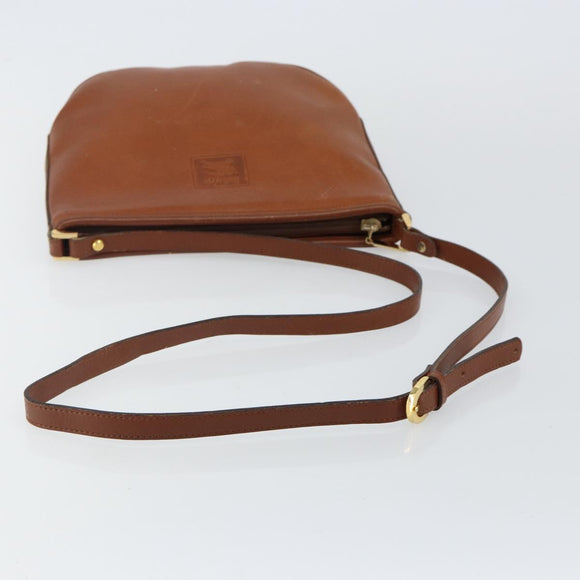 Burberrys Shoulder Bag Leather Brown Gold Auth hk3089