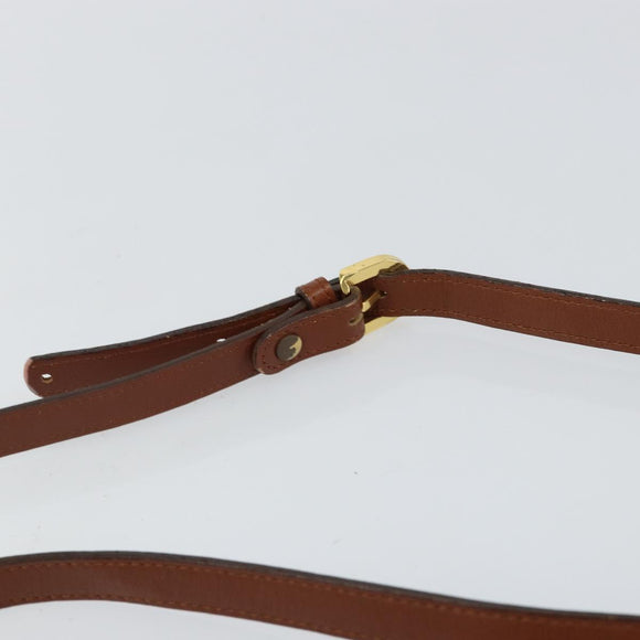 Burberrys Shoulder Bag Leather Brown Gold Auth hk3089