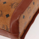 MCM Logogram Vicetos Shoulder Bag PVC Leather Brown Gold Auth hk3092-15
