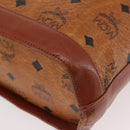 MCM Logogram Vicetos Shoulder Bag PVC Leather Brown Gold Auth hk3092-16