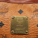 MCM Logogram Vicetos Shoulder Bag PVC Leather Brown Gold Auth hk3092-12