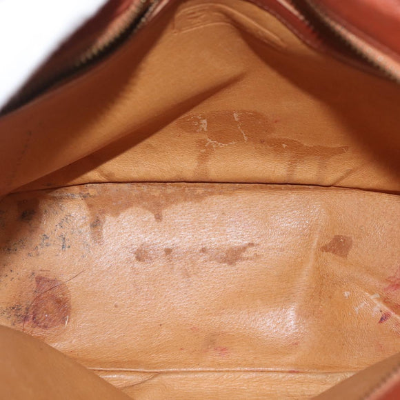 MCM Logogram Vicetos Shoulder Bag PVC Leather Brown Gold Auth hk3092