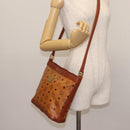 MCM Logogram Vicetos Shoulder Bag PVC Leather Brown Gold Auth hk3092-21