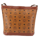 MCM Logogram Vicetos Shoulder Bag PVC Leather Brown Gold Auth hk3092-2