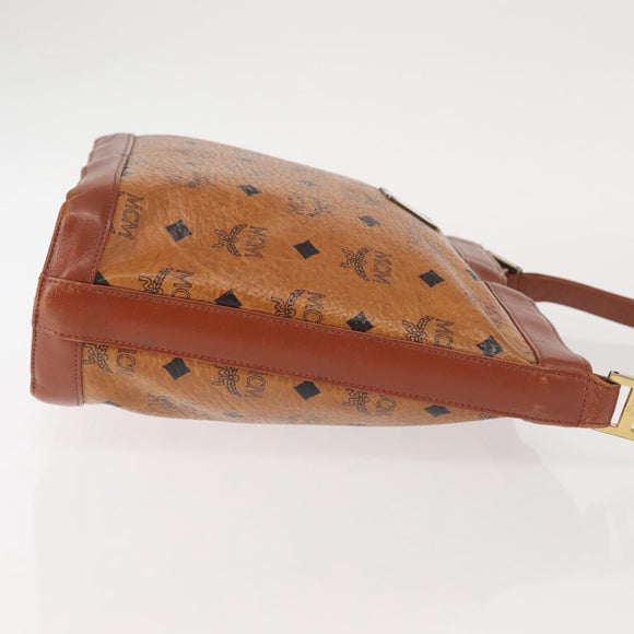 MCM Logogram Vicetos Shoulder Bag PVC Leather Brown Gold Auth hk3092