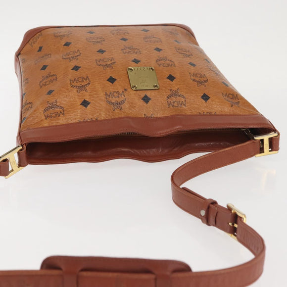 MCM Logogram Vicetos Shoulder Bag PVC Leather Brown Gold Auth hk3092