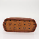 MCM Logogram Vicetos Shoulder Bag PVC Leather Brown Gold Auth hk3092-5