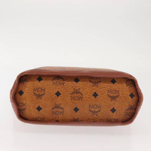 MCM Logogram Vicetos Shoulder Bag PVC Leather Brown Gold Auth hk3092