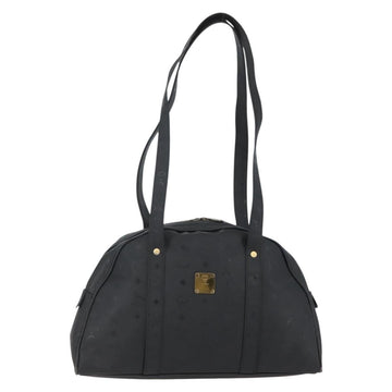 MCM Vicetos Logogram Shoulder Bag PVC Leather Black Gold Auth hk3093