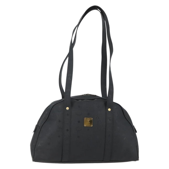 MCM Vicetos Logogram Shoulder Bag PVC Leather Black Gold Auth hk3093