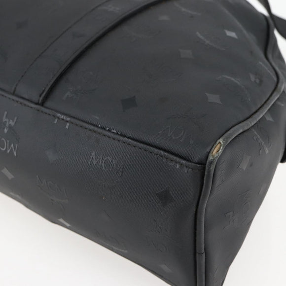 MCM Vicetos Logogram Shoulder Bag PVC Leather Black Gold Auth hk3093