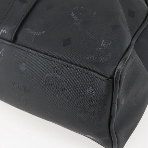 MCM Vicetos Logogram Shoulder Bag PVC Leather Black Gold Auth hk3093