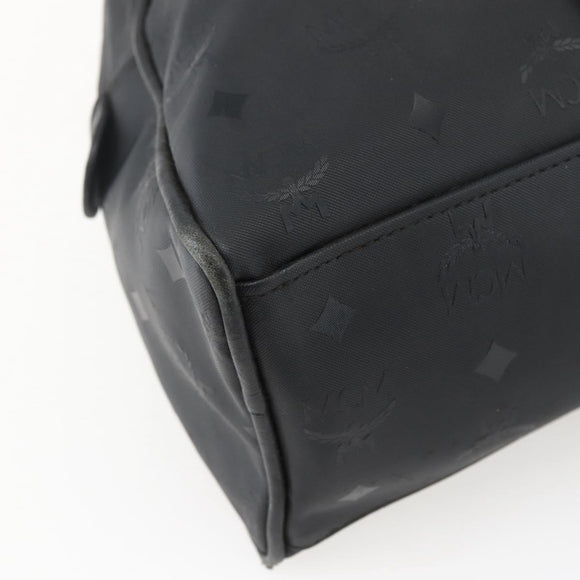 MCM Vicetos Logogram Shoulder Bag PVC Leather Black Gold Auth hk3093