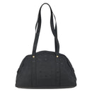 MCM Vicetos Logogram Shoulder Bag PVC Leather Black Gold Auth hk3093-3