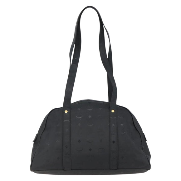 MCM Vicetos Logogram Shoulder Bag PVC Leather Black Gold Auth hk3093