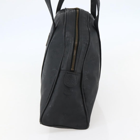 MCM Vicetos Logogram Shoulder Bag PVC Leather Black Gold Auth hk3093