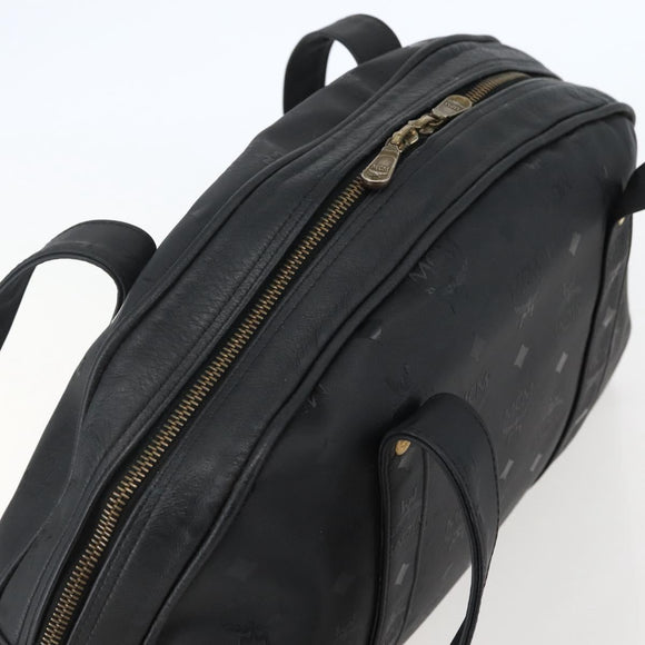 MCM Vicetos Logogram Shoulder Bag PVC Leather Black Gold Auth hk3093