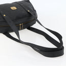 MCM Vicetos Logogram Shoulder Bag PVC Leather Black Gold Auth hk3093-7