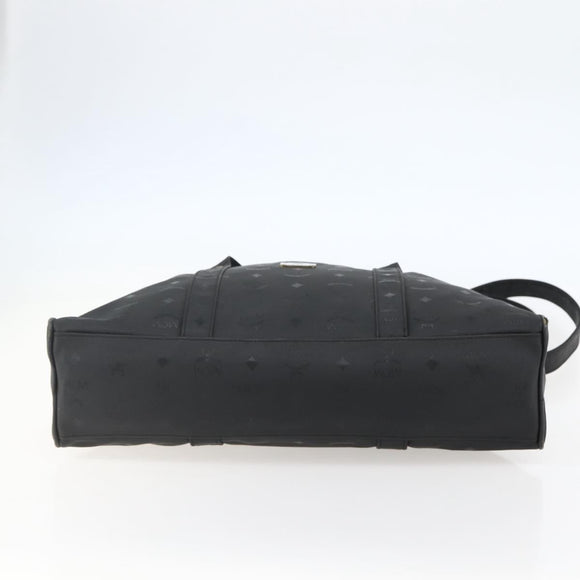 MCM Vicetos Logogram Shoulder Bag PVC Leather Black Gold Auth hk3093