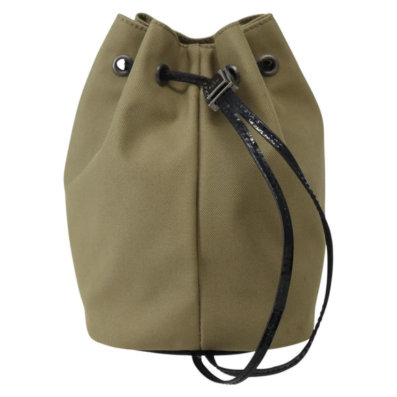 GUCCI Drawstring Pouch Nylon Beige 039 0973 Auth hk3094