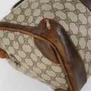 GUCCI GG Supreme Web Sherry Line Boston Bag PVC Beige Gold Red Auth hk3095-12