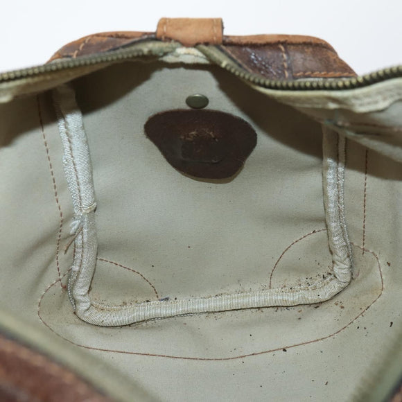 GUCCI GG Supreme Web Sherry Line Boston Bag PVC Beige Gold Red Auth hk3095