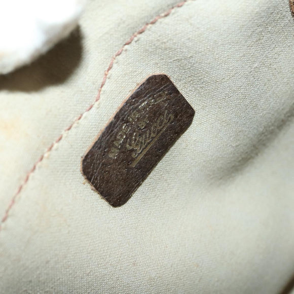 GUCCI GG Supreme Web Sherry Line Boston Bag PVC Beige Gold Red Auth hk3095