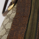 GUCCI GG Supreme Web Sherry Line Boston Bag PVC Beige Gold Red Auth hk3095-7