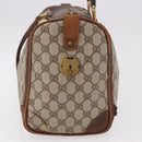 GUCCI GG Supreme Web Sherry Line Boston Tas PVC Beige Goud Rood Auth hk3095-7