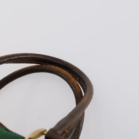 GUCCI GG Supreme Web Sherry Line Boston Bag PVC Beige Gold Red Auth hk3095