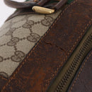 GUCCI GG Supreme Web Sherry Line Boston Tas PVC Beige Goud Rood Auth hk3095-9
