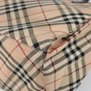 BURBERRY Nova Check Blue Label Tote Bag Nylon Beige Silver Auth hk3096-9