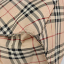 BURBERRY Nova Check Blue Label Tote Bag Nylon Beige Silver Auth hk3096-16