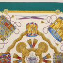 HERMES Carre 90 Scarf ""LES TAMBOURS"" Silk Green Auth hk3098-3