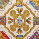 HERMES Carre 90 Scarf ""LES TAMBOURS"" Silk Green Auth hk3098-6
