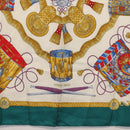 HERMES Carre 90 Scarf ""LES TAMBOURS"" Silk Green Auth hk3098-9