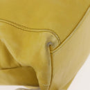 CHANEL COCO Mark Shoulder Bag Leather Yellow CC Auth hk3101-15