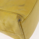 CHANEL COCO Mark Shoulder Bag Leather Yellow CC Auth hk3101-9